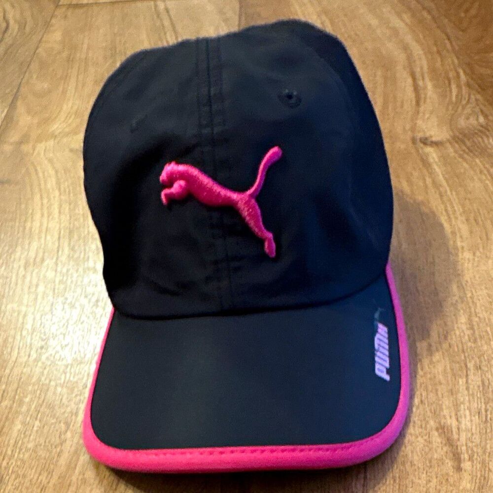 PUMA Black/Pink Solid Adjustable Baseball Cap Polyester Canvas One Size